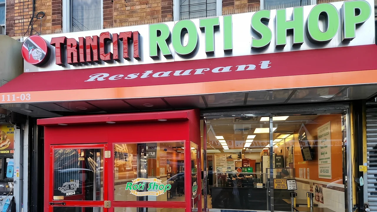 Trinciti Roti Shop storefront at 111-03 Lefferts Blvd